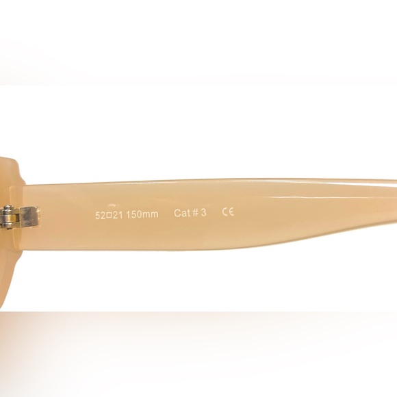 retro square Color sunglasses UV blocking beige brown tint - Picture 13 of 15